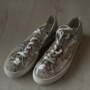 Paul Green Beige Snakeskin Sneakers Size 7.5